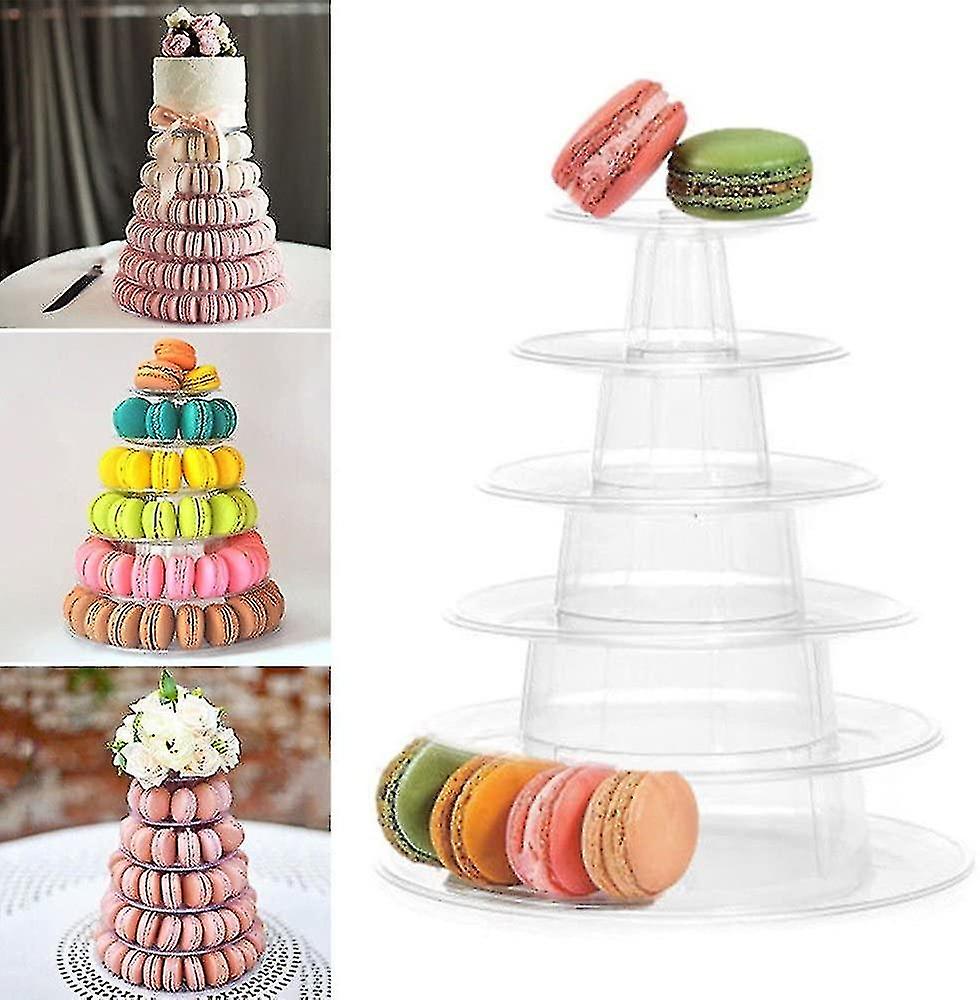 Juldekoration 6 Tier Macaron Tower Display Stand, För Julbröllop Födelsedagsfest Dekor