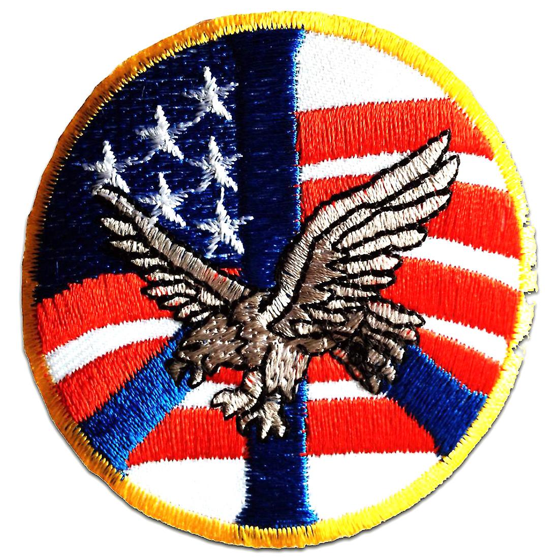 Patch / Iron-on Patch - USA America Eagle Flag Army Flag - White - 7.7 x 7.7 cm