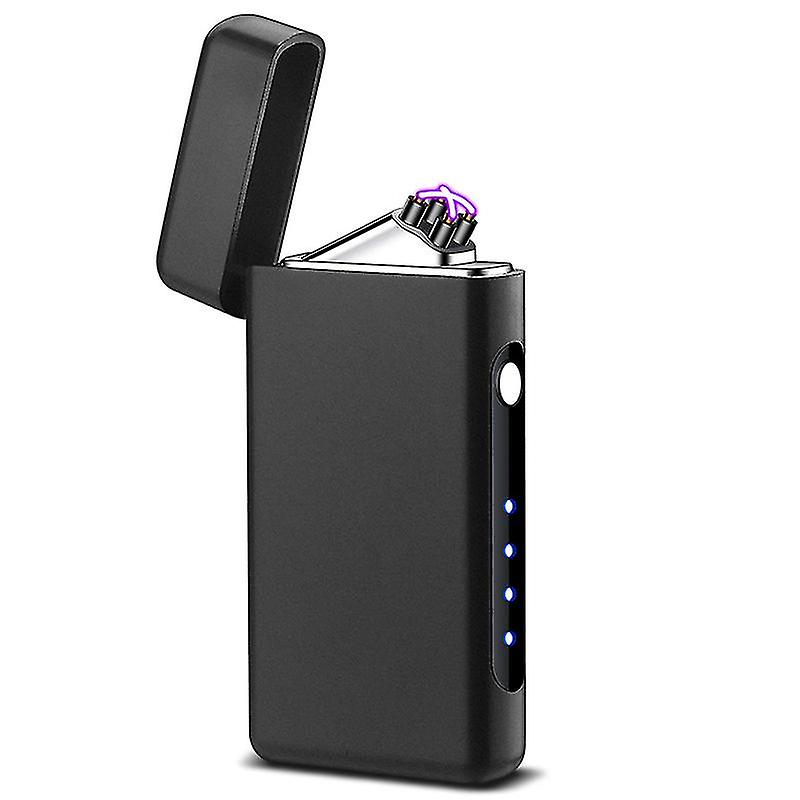 Briquet Lectrique Briquet Arc Επαναφορτιζόμενη Usb Briquet Plasma Coupe-vent Briquet Sans Flamme Double Arc Briquet Επαναφορτιζόμενη (νουάρ)