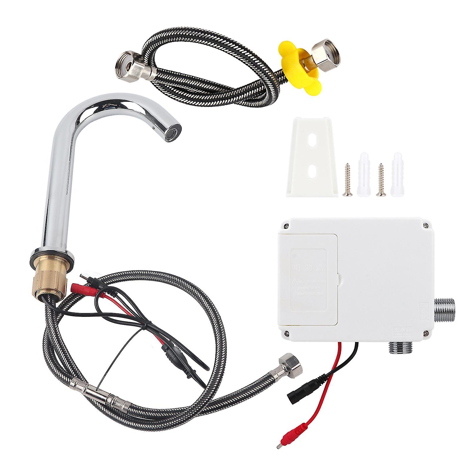 G1 / 2 pouces Filetage Capteur Automatique Capteur Robinet d’eau Robinet froid unique infrarouge avec boîtier de commande (Type de hauteur moyenne pour bassin sous le comptoir