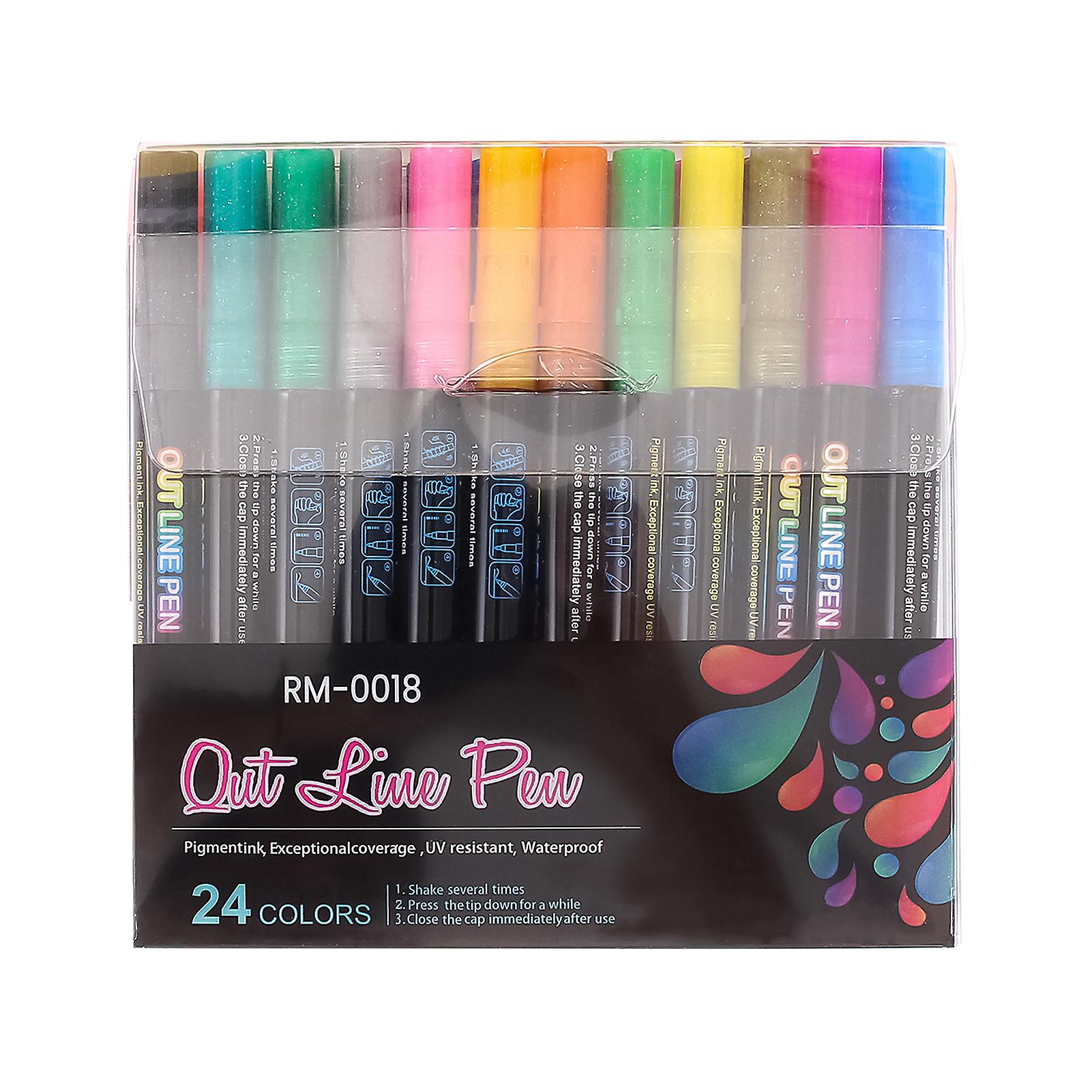 Household Outline Highlighter Pens DIY Scrapbook Drawing Pens for School Office