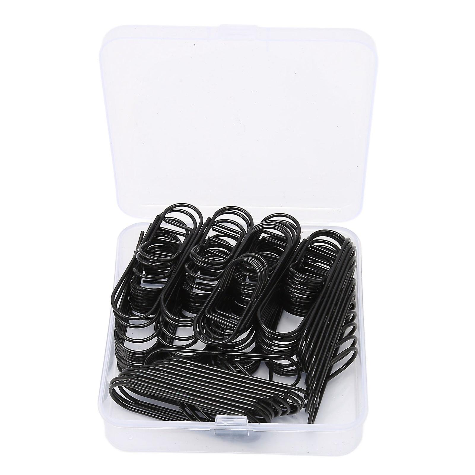 66pcs Black Metal Pen Clips - Slip Resistant Rust Proof Holders for Notebooks and Office Use