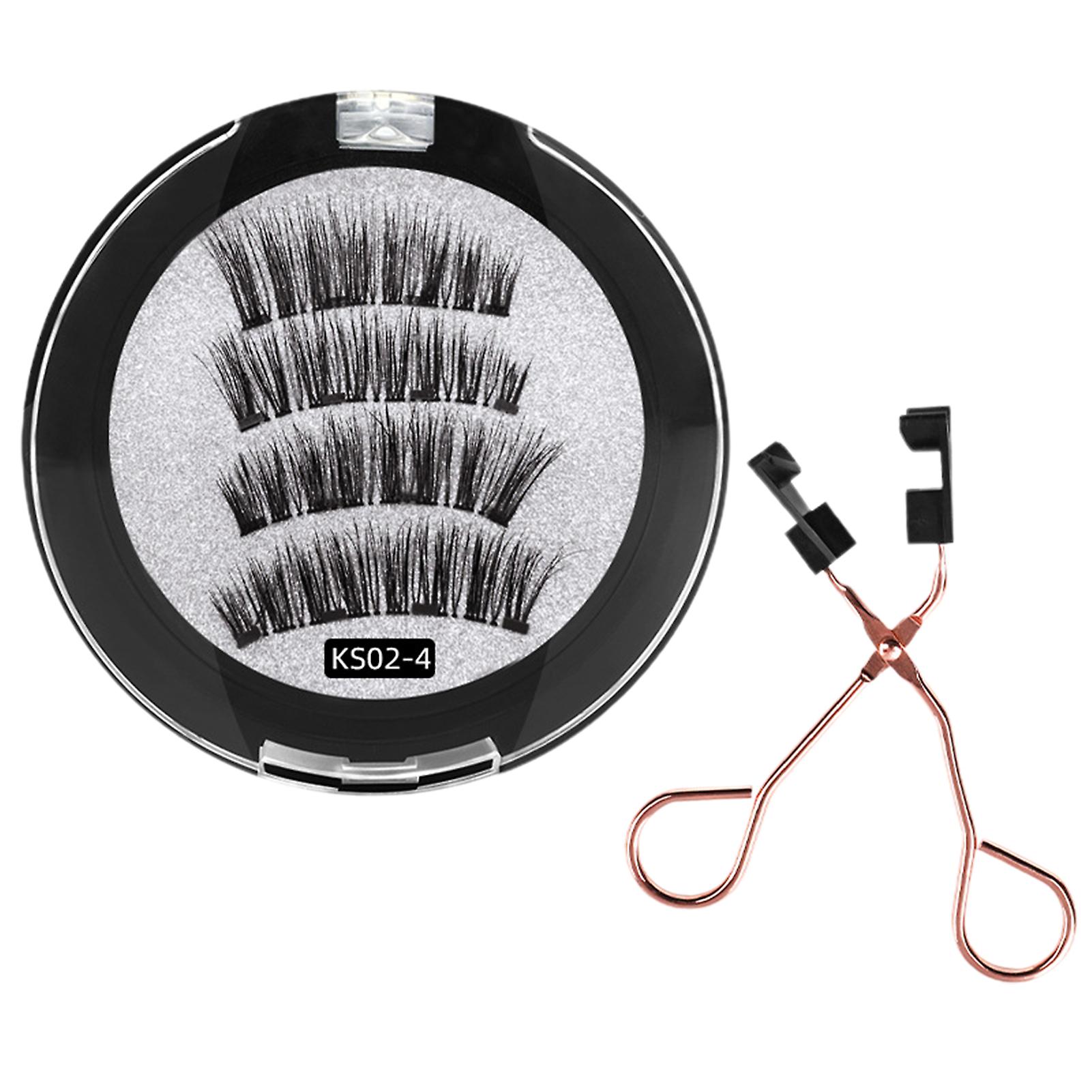 Magnetic Eyelashes Kit 1 Pairs of Natural Look 3D Glue-Free False Eyelashes