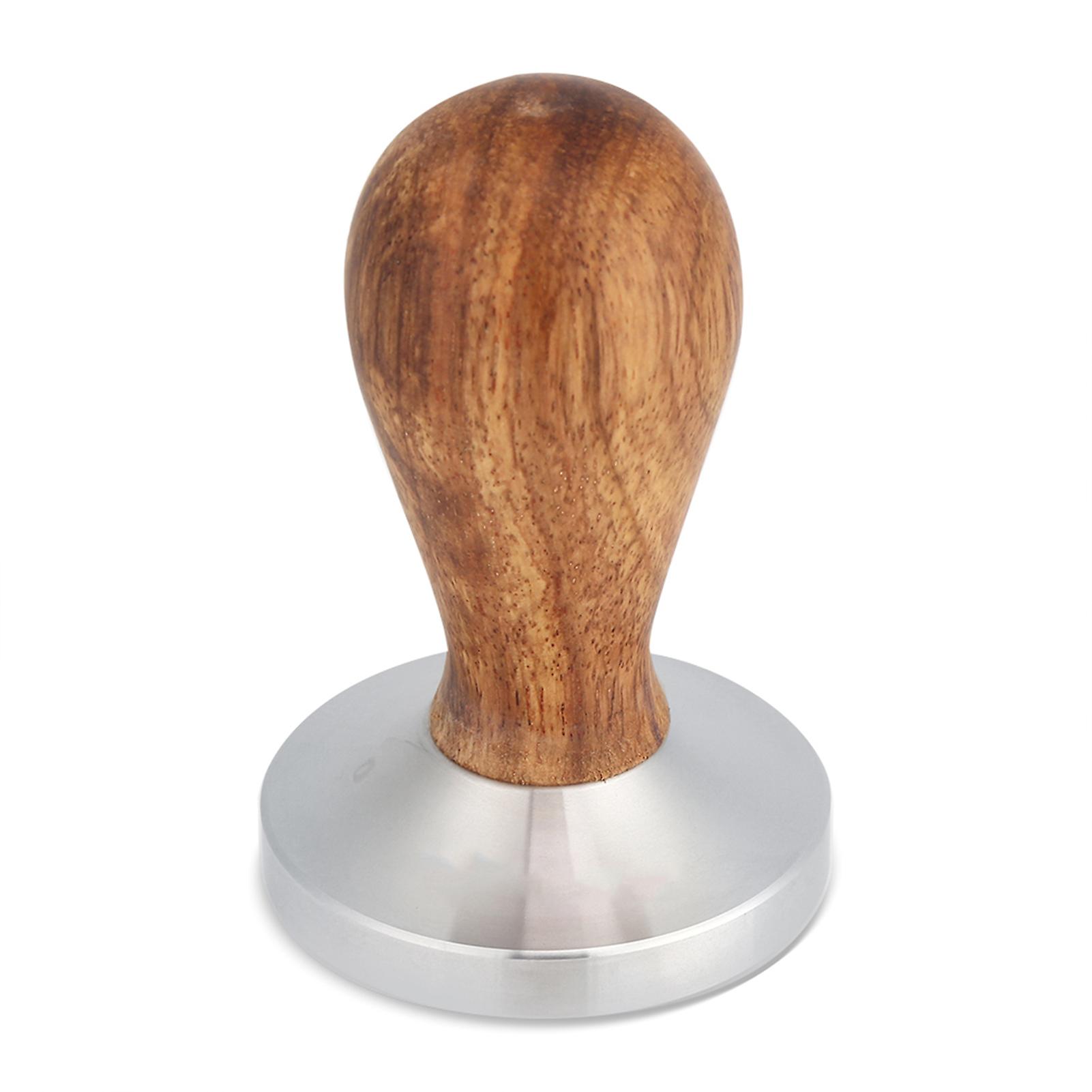 58mm Coffee Tamper Wood and Stainless Steel Espresso Tamper Curved Base Espresso Beans Press Tool,for Home Office Bar