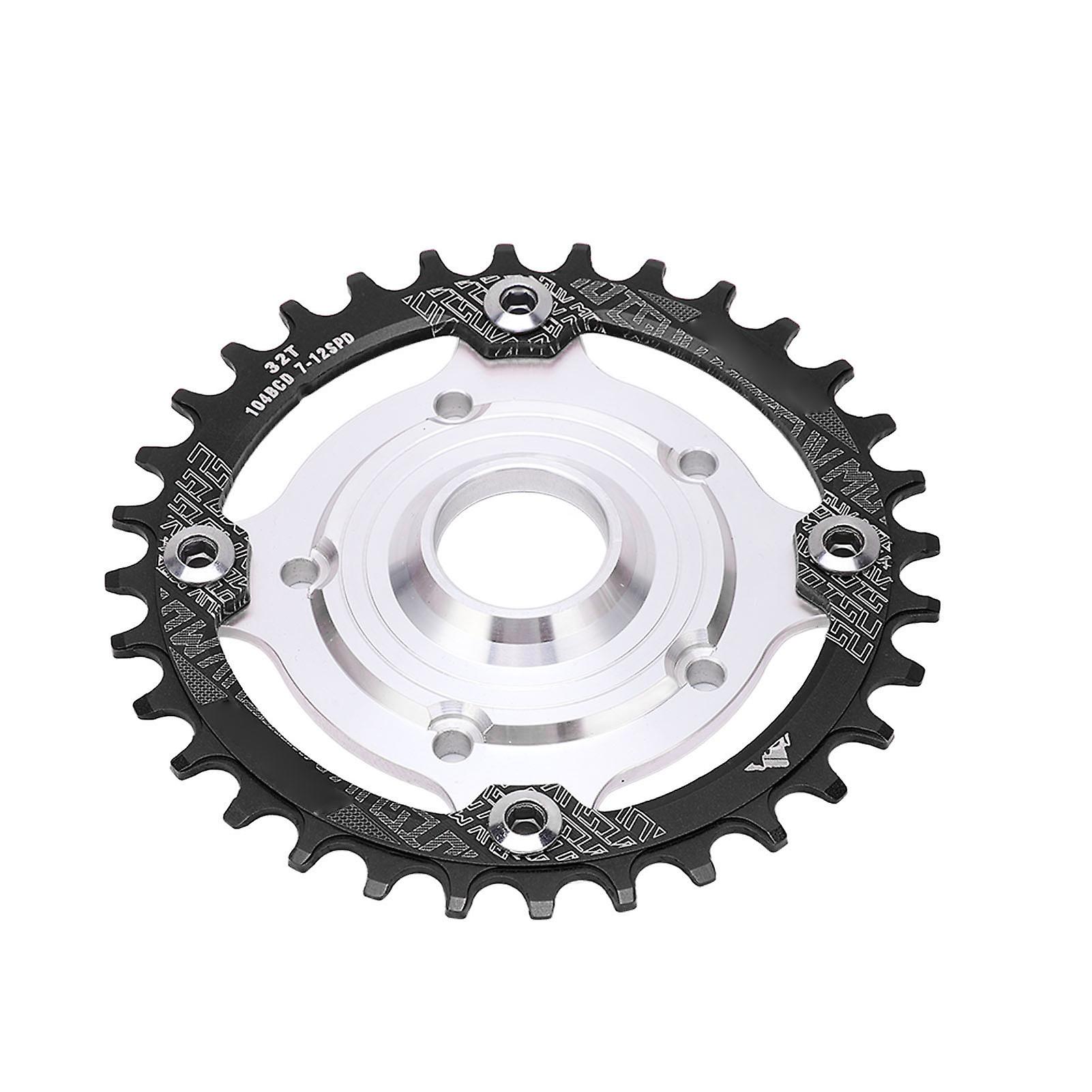 104 BCD 32T Chainring 104BCD Bicycle Chainring 32T Positive Negative Tooth Plate Conversion Base Kit for Tongsheng Mid Drive Motor Black