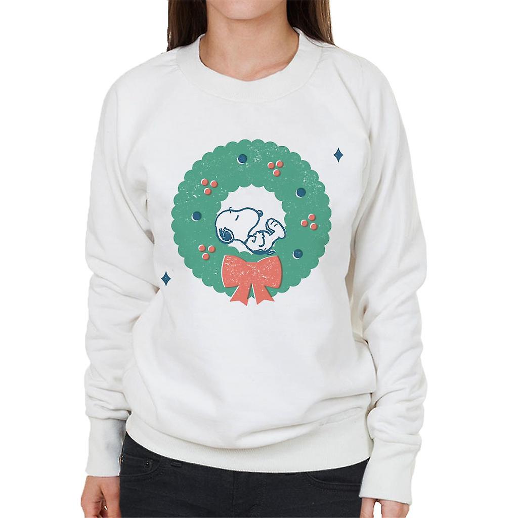 Peanuts Snoopy Holly Wreath Nap Women's Sweatshirt