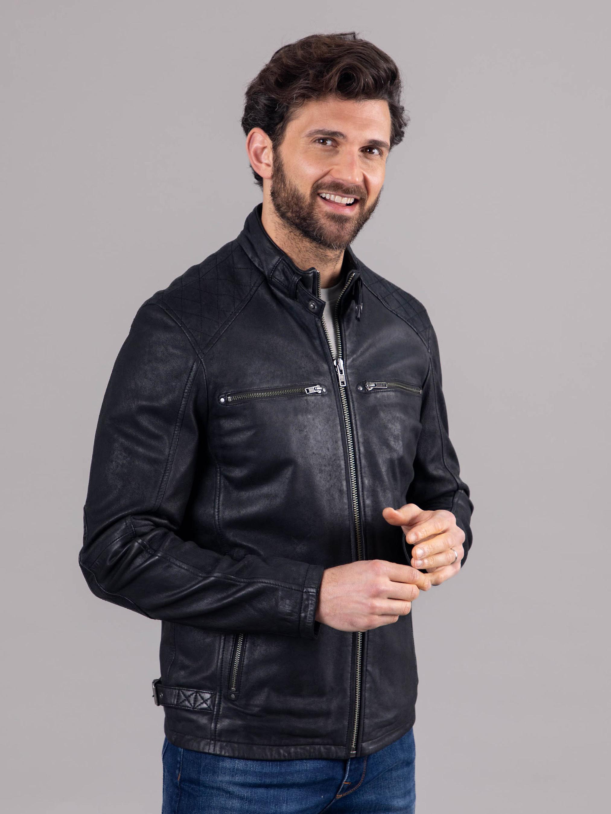 Hamish Leather Jacket in Black