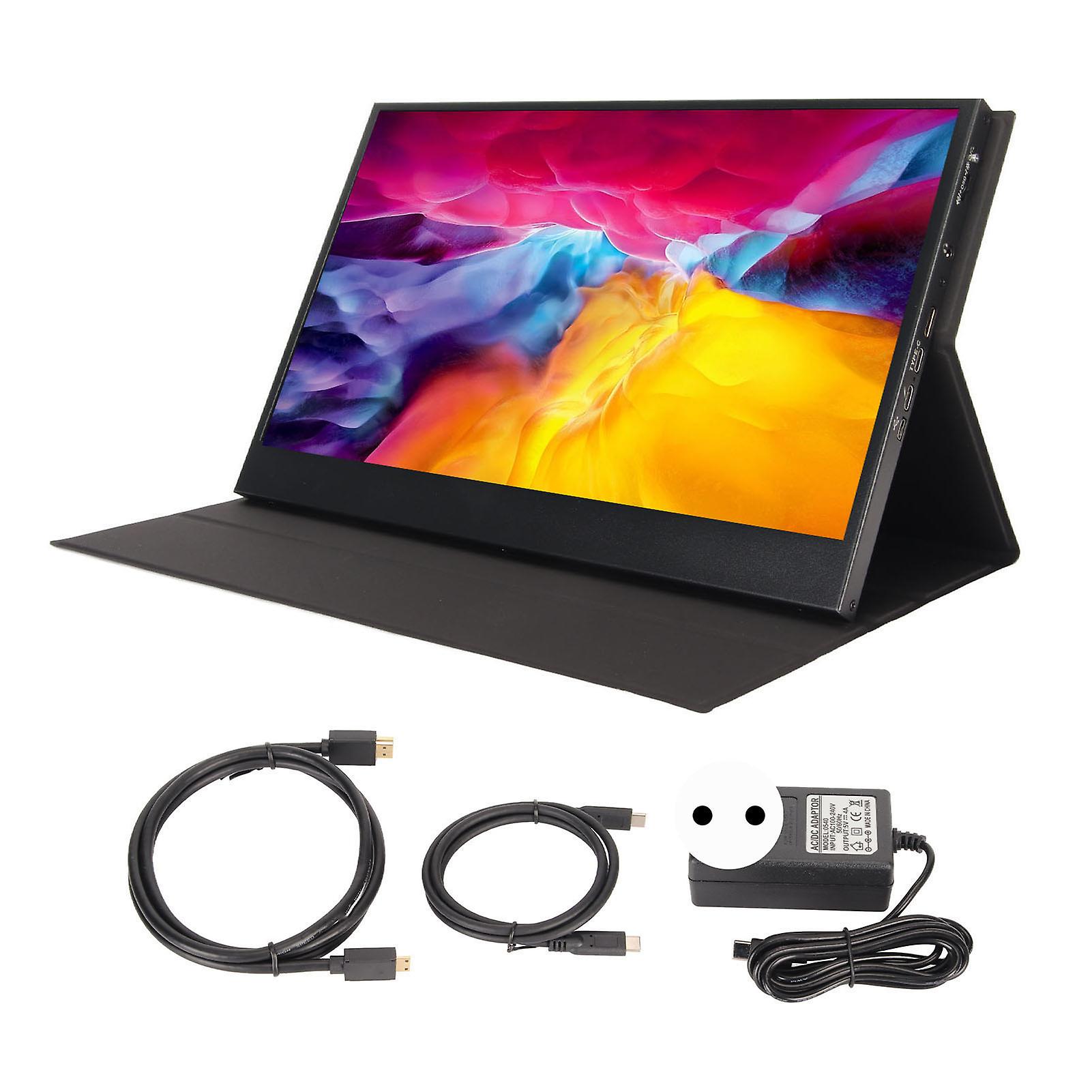 Kompaktes 1080P IPS-Display mit Lederhülle, USB-C/HDMI für PC- und Konsolenspiele
