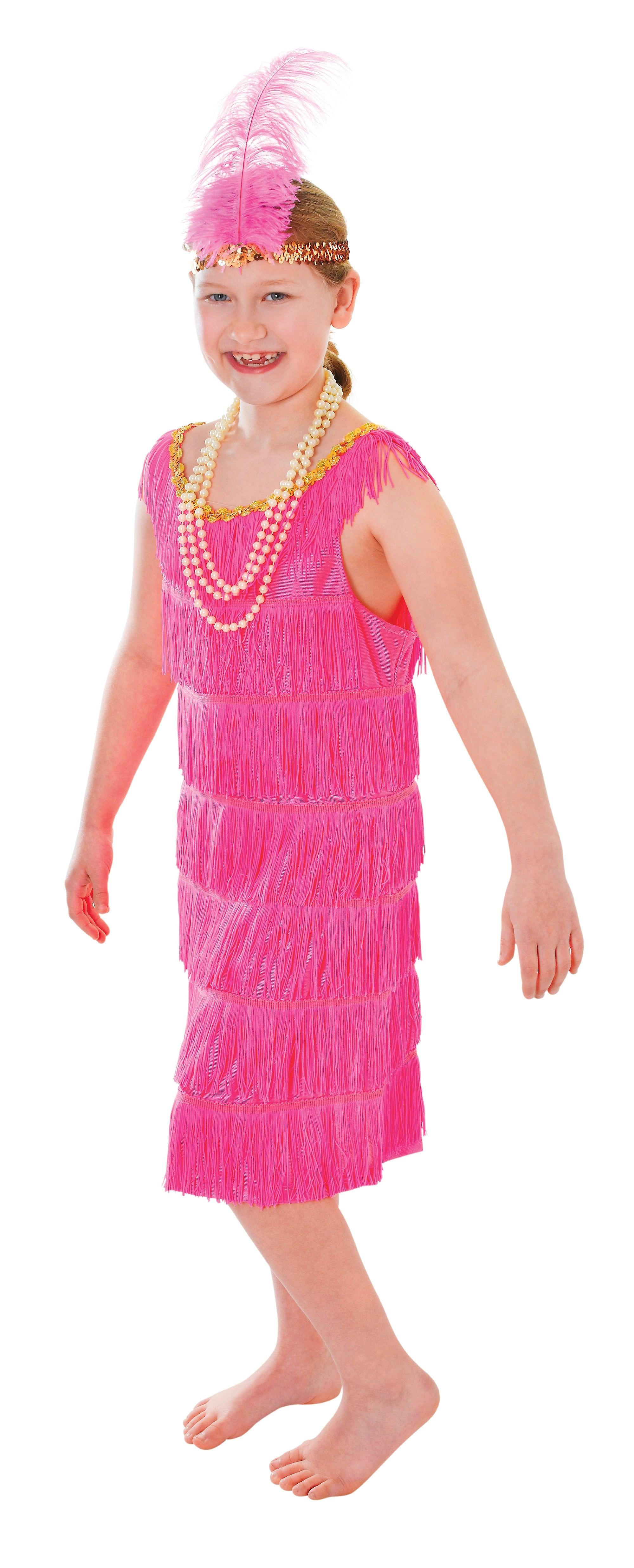 Vestido Flapper Disfraz Niño Rosa CC255