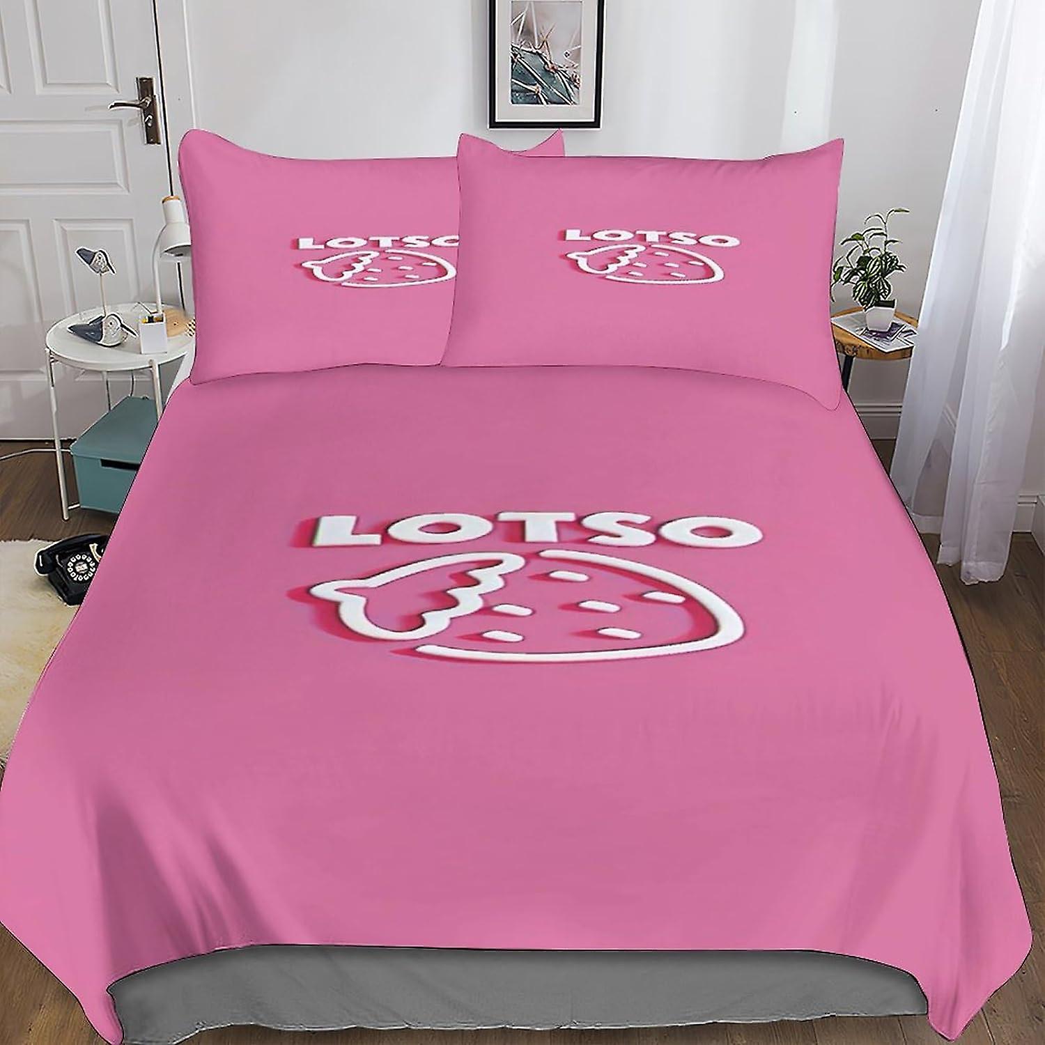BARDYS Lotso Bedding Set 3D Duvet Cover for Kids Boys Girls Toy Story Comforter Cover Soft Bedspread 3 Pieces Set with Zipper Closure Soft Microfiber 