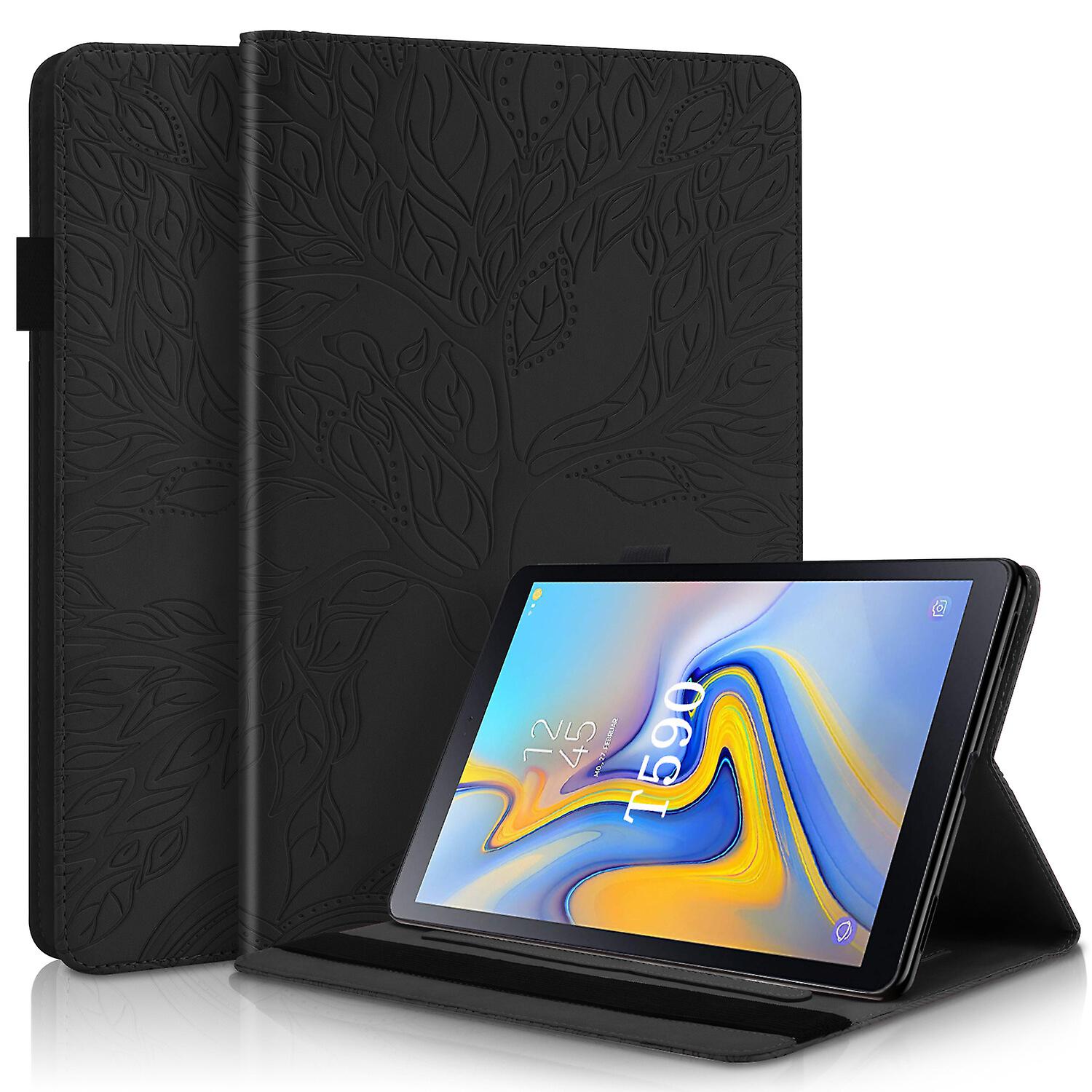 Per Samsung Galaxy Tab A 10.5 2018 Modello SM-T590 / T595 Caso, Premium 3D In Rilievo Modello Albero Sottile PU Pelle Folio Cover