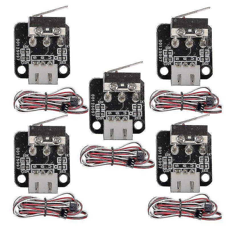 5pcs 3pin para el interruptor de límite de parada final con cables, interruptores de límite de impresora 3d, interruptor de tope final mecánico