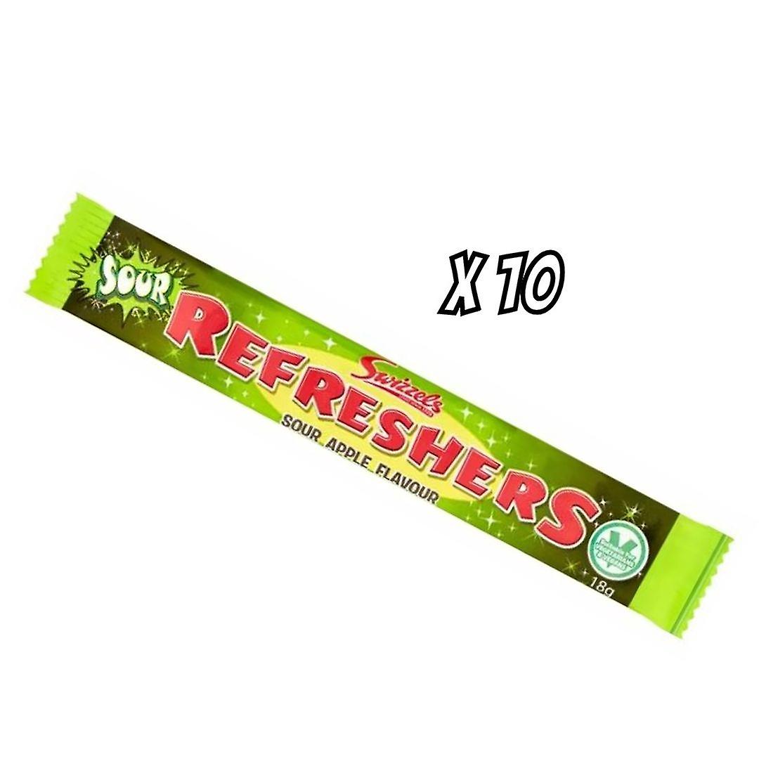 Swizzels Refreshers Sour Apple Chew Bars Förpackning med 10