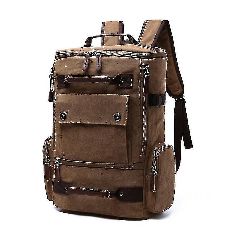 Canvas Shoulder Casual Backpack(coffee)