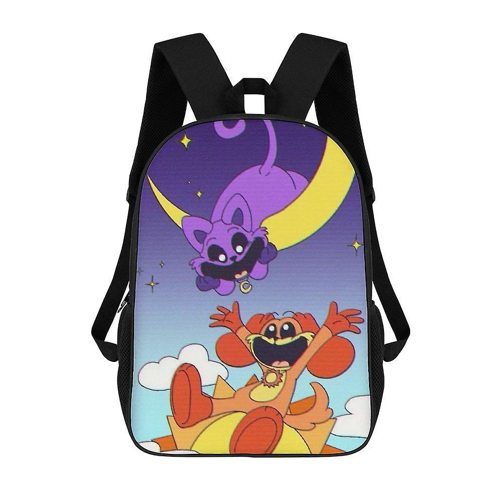 笑顔の生き物CatNap DogDay女の子のためのバックパック男の子の笑顔の生き物CatNap犬Dayグッズ17インチバックパック学用品