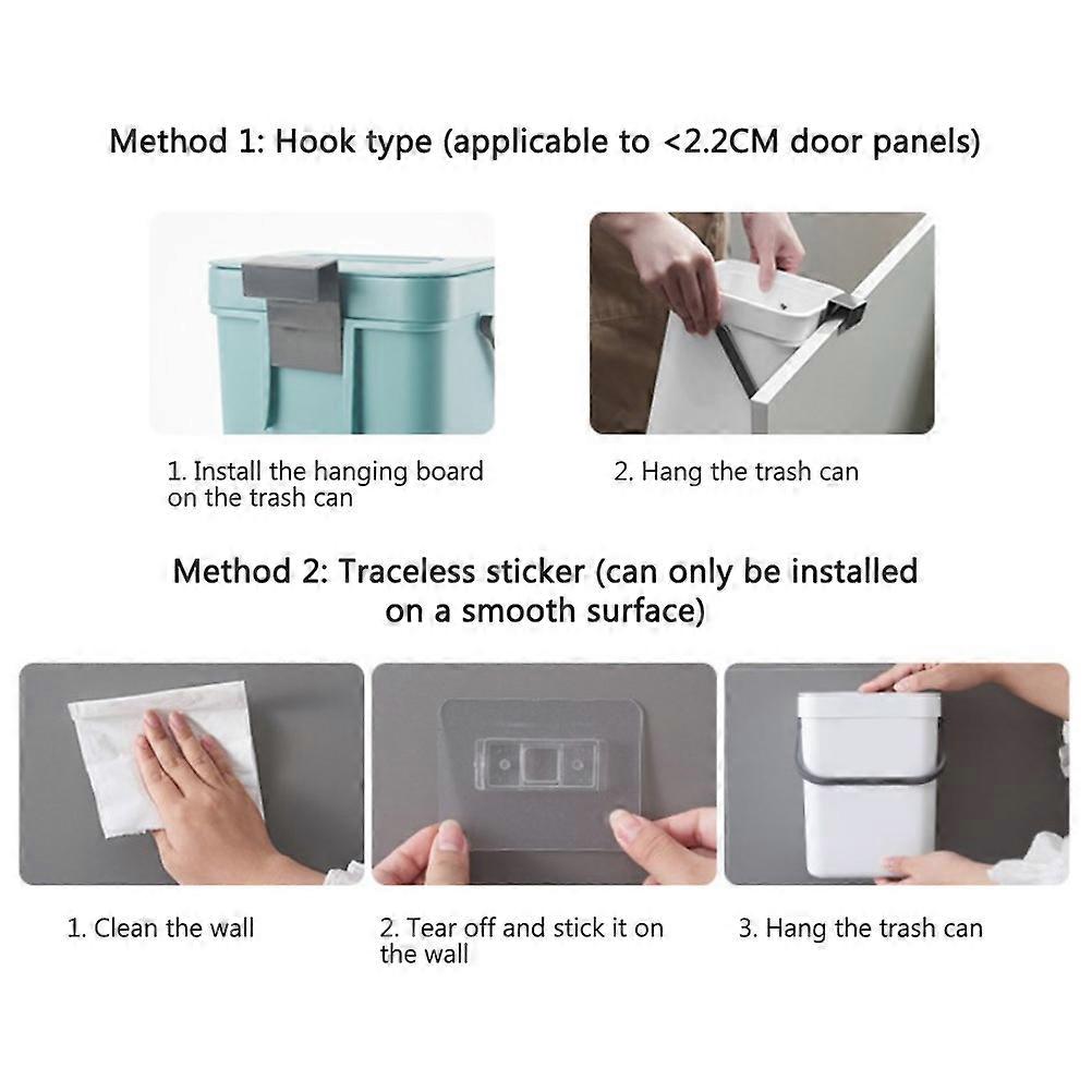 3L Small Kitchen Compost Bin 16.1x13x20.5cm PP Countertop Container