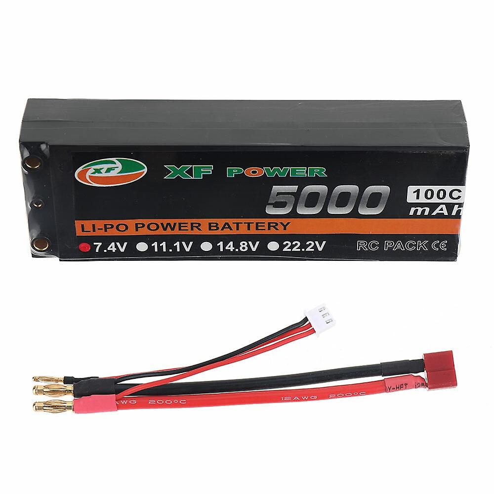 XF POWER 7.4V 5000mAh 100C 2S LiPo Battery T Deans Plug for RC Drone