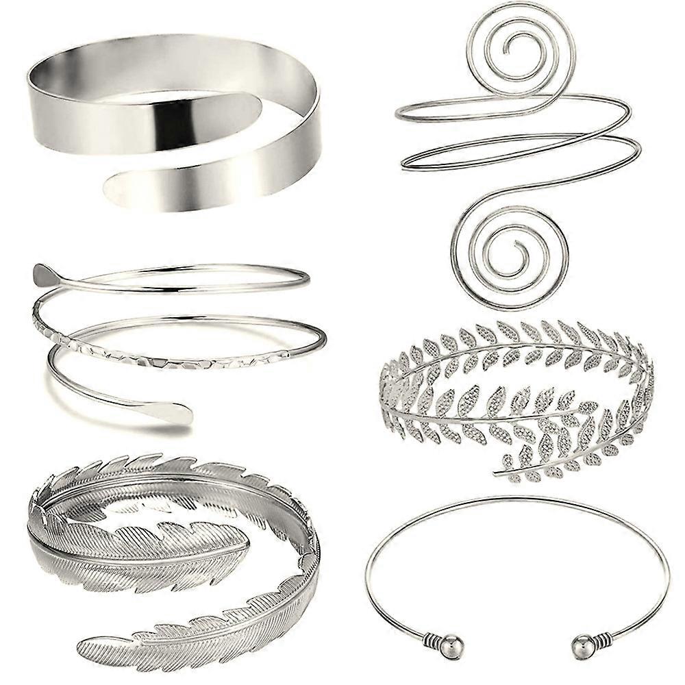 6 Pcs Arm Cuffs, Upper Arm With Cuff Bracelets,adjustable Armband Set