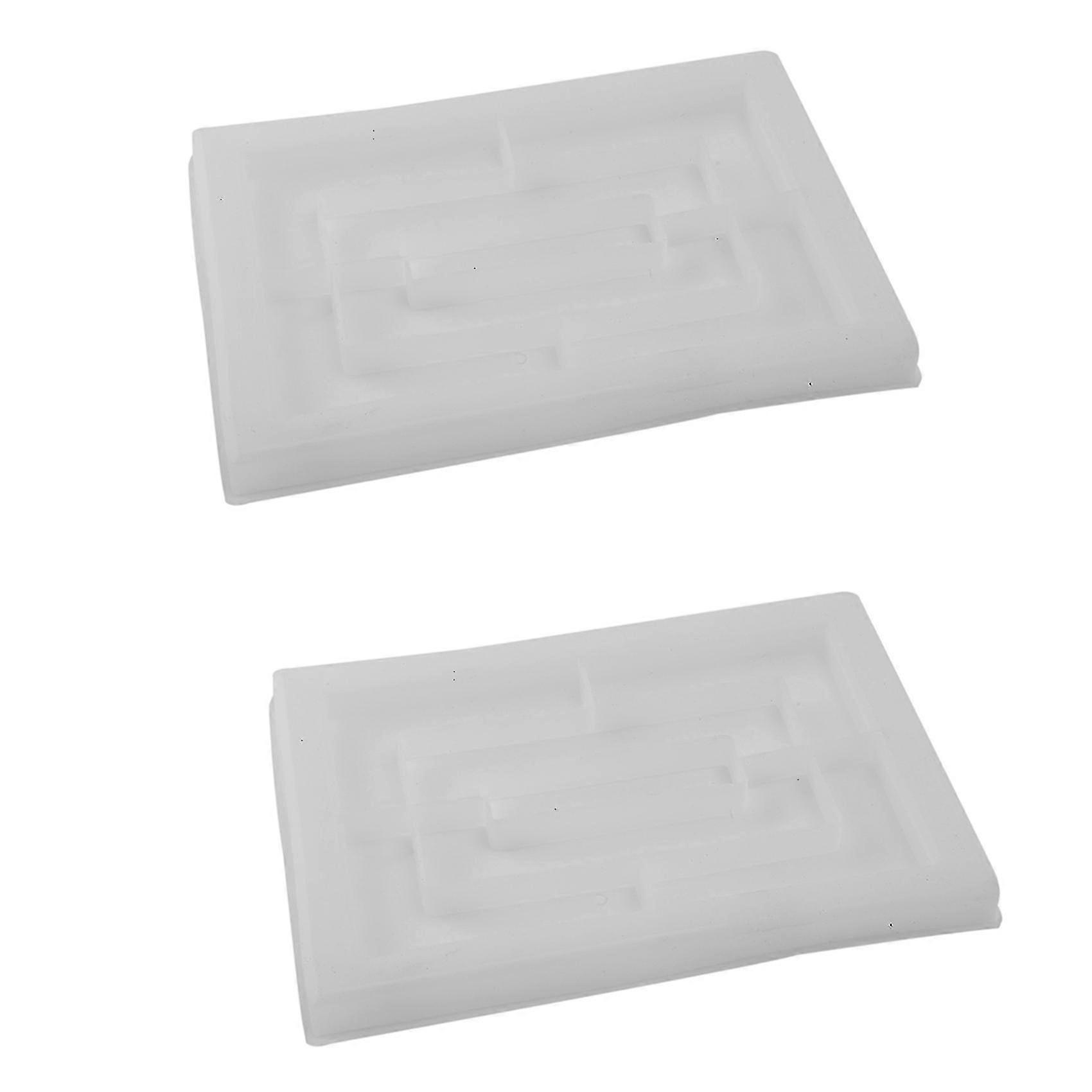 2x Tray Molds Compatible With Resin Casting,cool Rolling Tray Epoxy Silicone Molds Easy To Release Rectangle Re