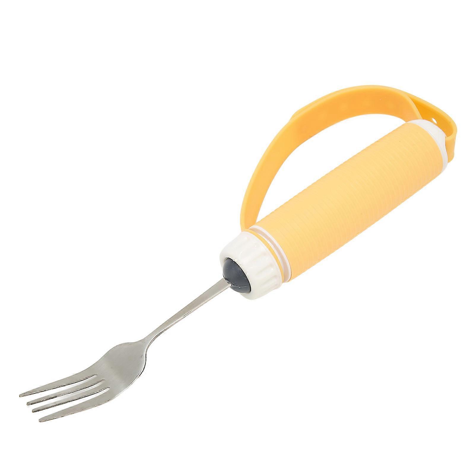 Adaptive Utensils Fork Easy Grip Stainless Steel Eating Aids Utensils With Adjustable Strap For Disabled Patient Elderly