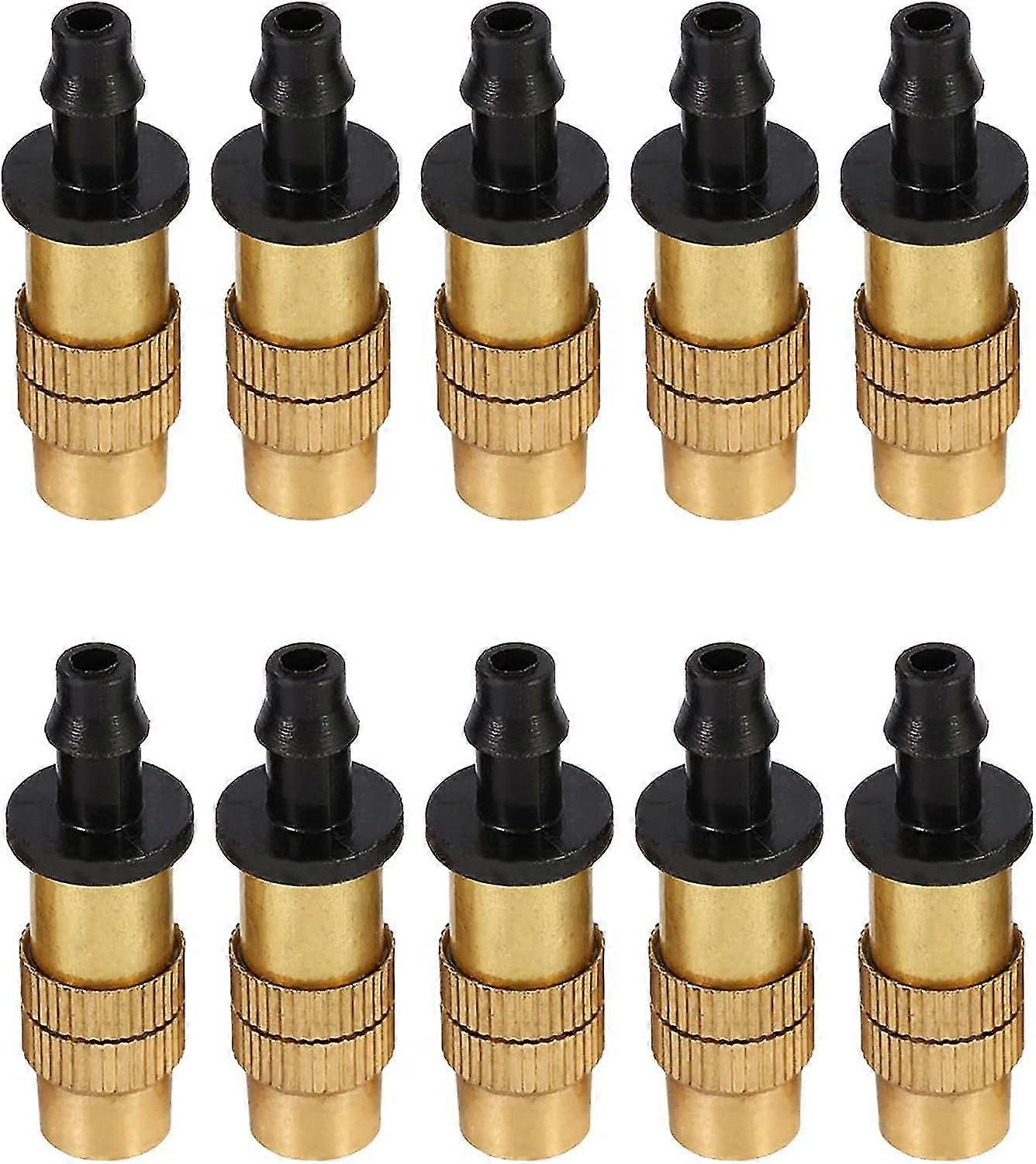 10 Pieces Adjustable Watering Sprinkler, Adjustable Orifice Thread Atomizer Nozzle Cooling Heads Nozzles Black Nozzles for Gardening Tool
