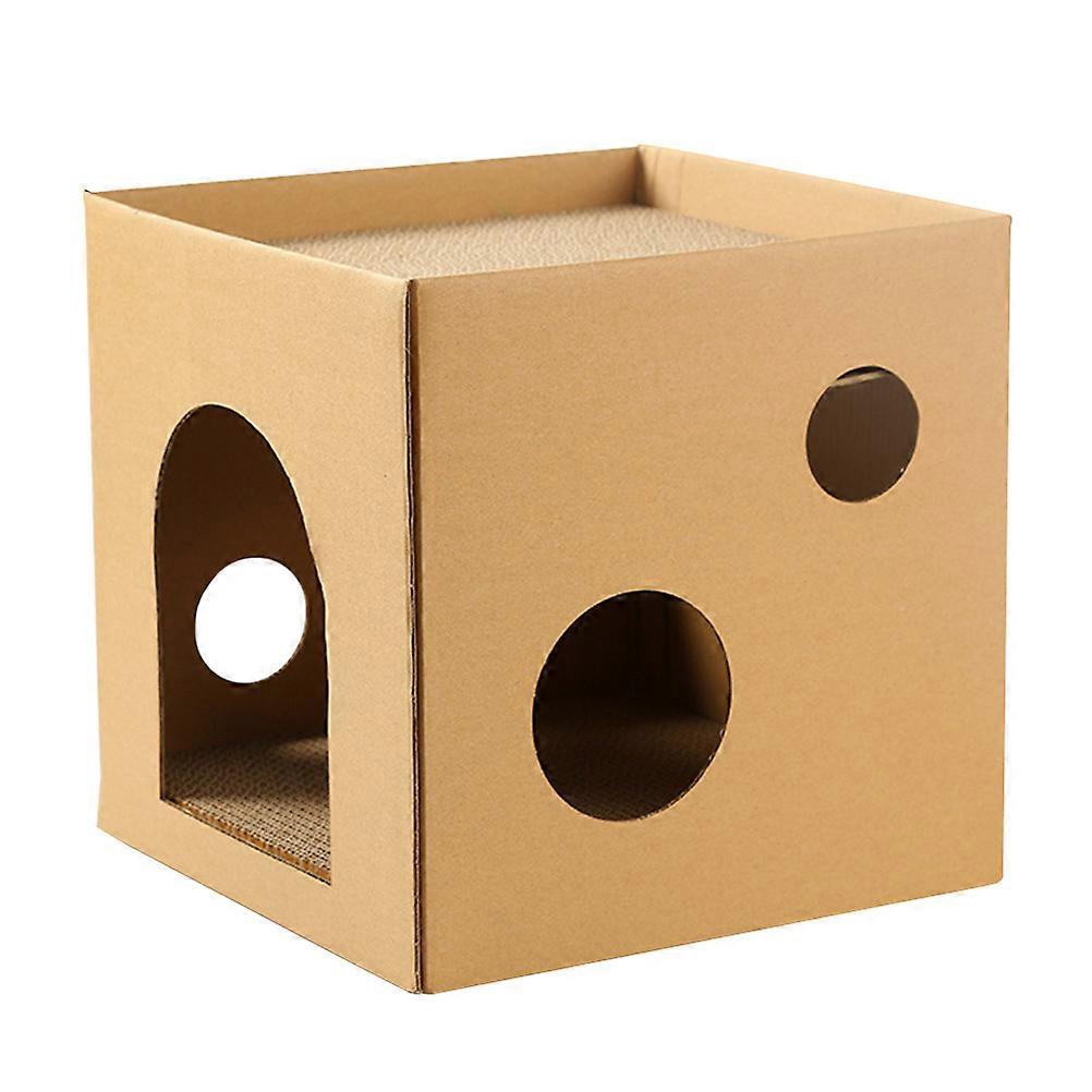 Cardboard Cat House Cat House and Scratcher Cat Scratching Board Kitten Toy