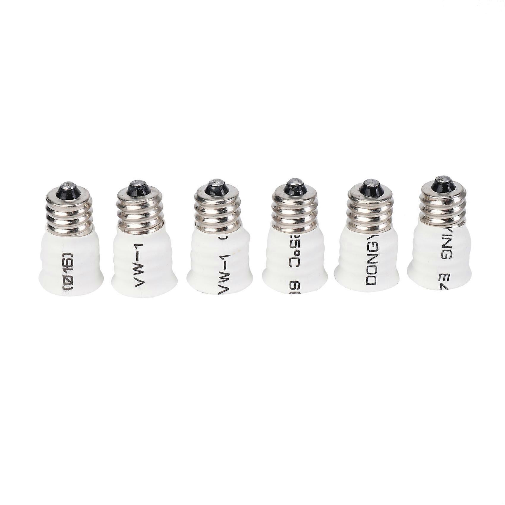 6-Pack E12 to E14 White Bulb Converter LED Light Holder Lamp Adapter Socket Changer High Quality