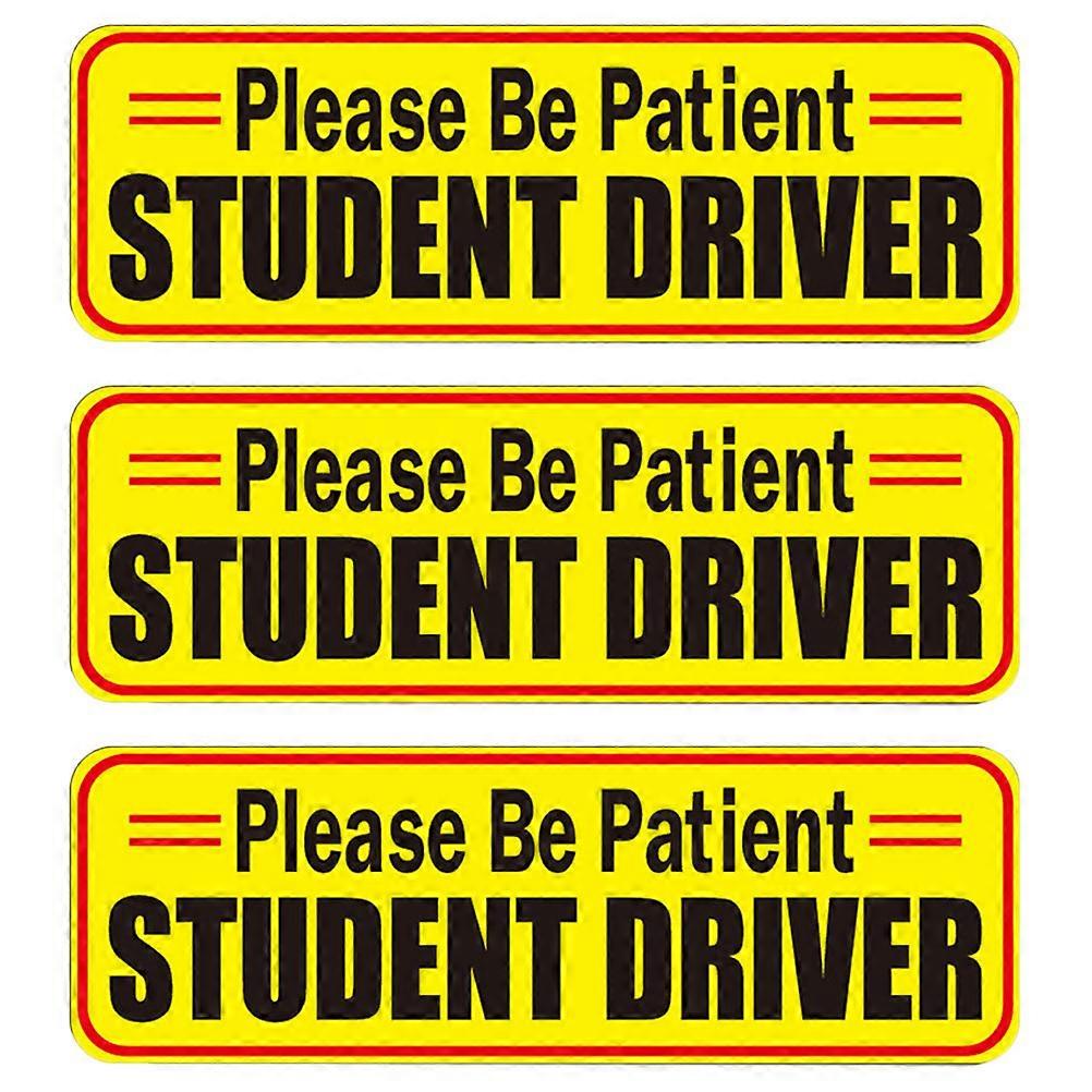 3pcs PVC Student Driver Sticker Student Driver Reflective Magnet for Car Auto