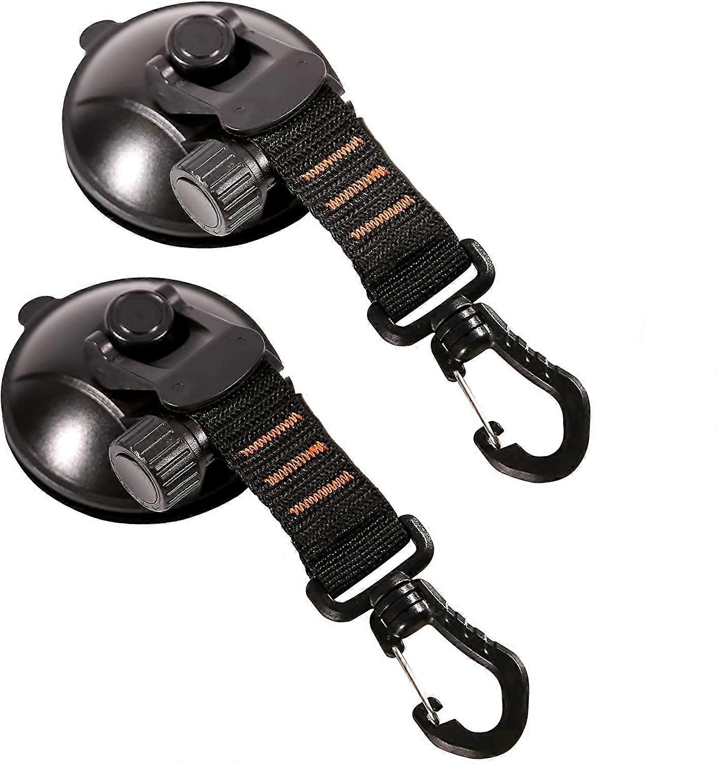 2 Heavy Duty Suction Cup Anchor with Securing Hook, Suction Cup,Camping Tarp Accessory