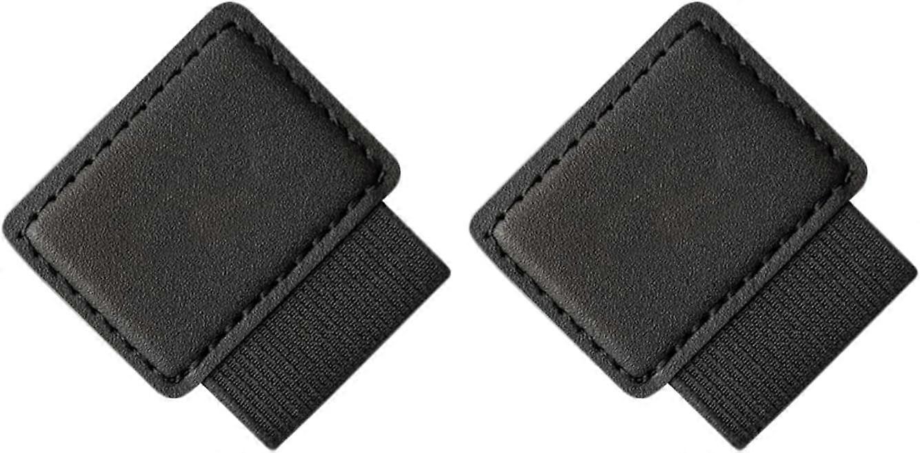 2 Packs Adhesive Passors for elastic Pen Loop Auto Clip Leather is suitable (black)