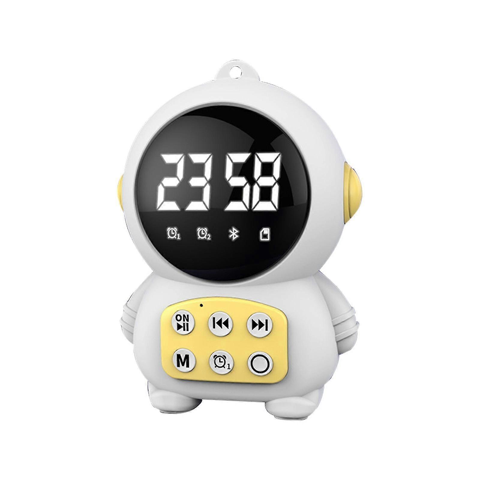 Space Robot Desktop Speaker Clock Alarm Radio Handheld Mirror Bluetooth Small Speaker