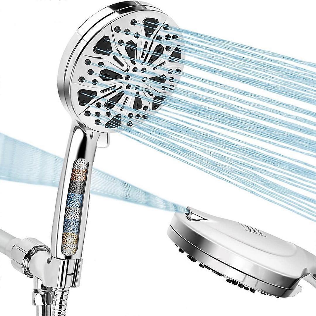 Stainless Steel High Pressure Filtered Handheld Shower Head 8+2 Different Spray Patterns Handheld Showerhead
