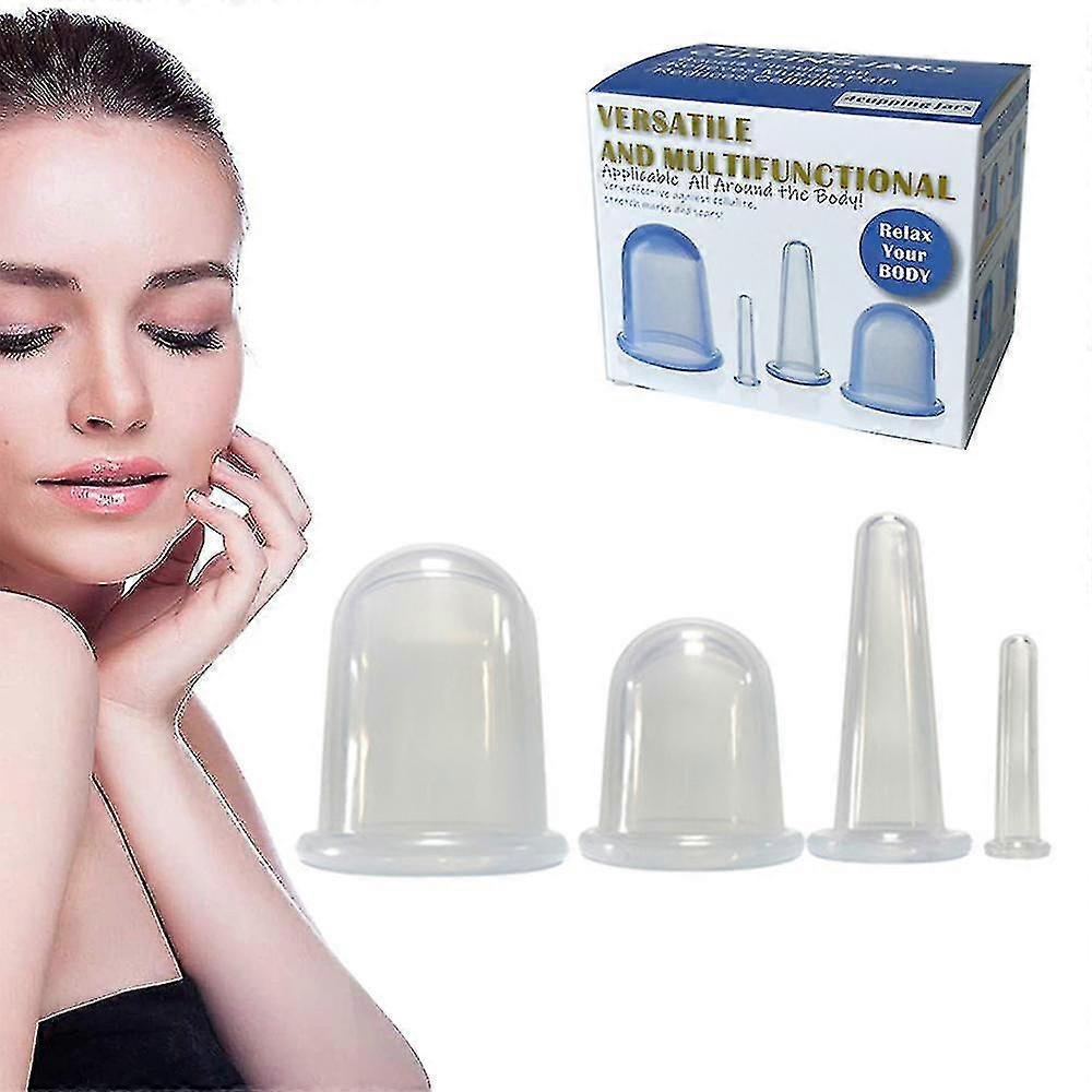 4pcs silikon vakuum kopp, cupping terapi sett