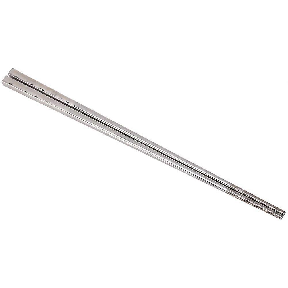 1 Pair Portable Stainless Steel Sushi Chopsticks  Engraving Pattern Tableware