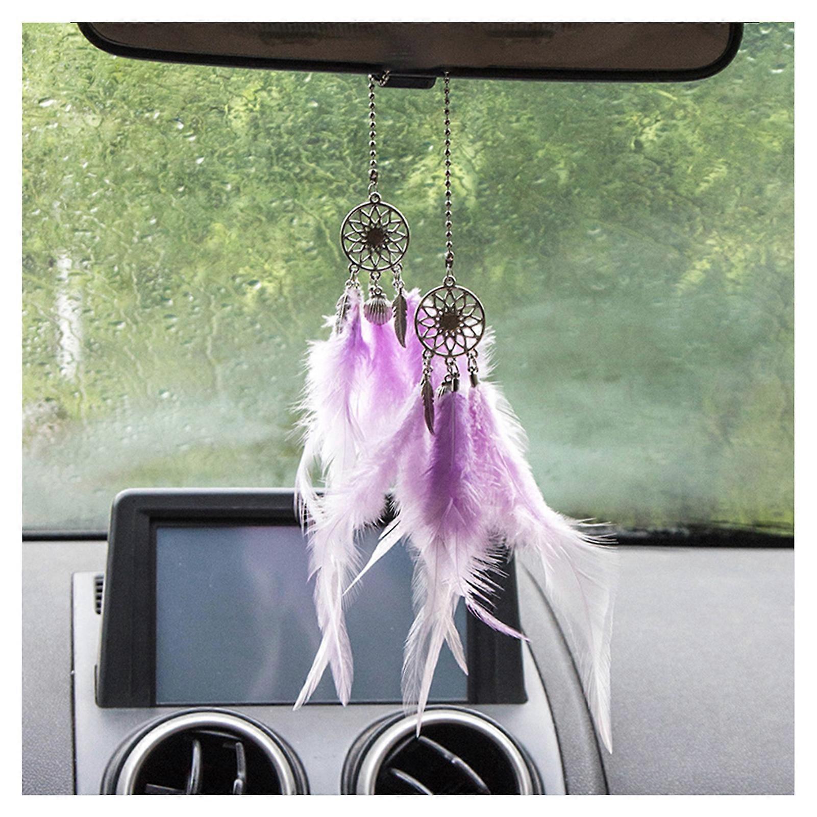 Heart Plush Dream Catcher Car Pendant Handmade Woven Wall Hanging Ornament