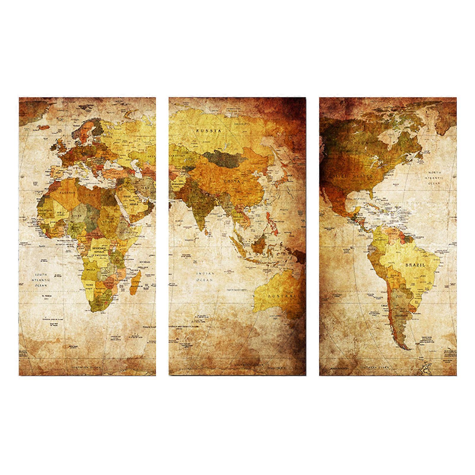 Unframed Canvas-World Map Walls Art Painting Pictures Home/Office Modern Decoration