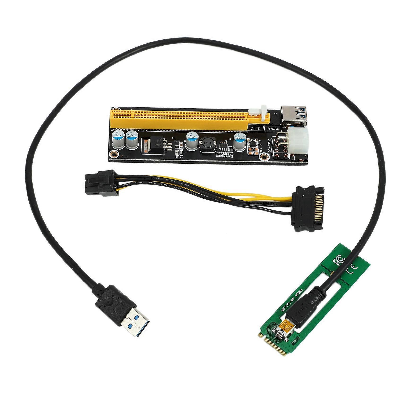 NGFF M.2 M Key to USB 3.0 PCI-E Riser Card M2 to USB3.0 PCIE 16X 1X Extender with Power for Litecoi