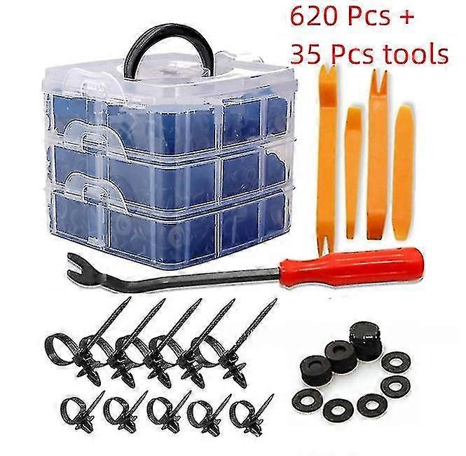 415/620pcs תפס תיבה ערכת תיקון פגוש לרכב מהדק הרחבה בורג לוח דלת לרכב בטנה פגוש דקורטיבי מסמרות הרחבה מפלסטיק א