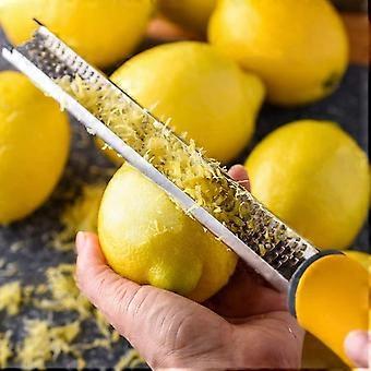 FACIACC Grattugia per grattugia per limone e formaggio, facile da grattugiare limone, cioccolato, verdura, frutta, aglio e zenzero, lama in acciaio inox con manico in gomma, colore nero, confezione da