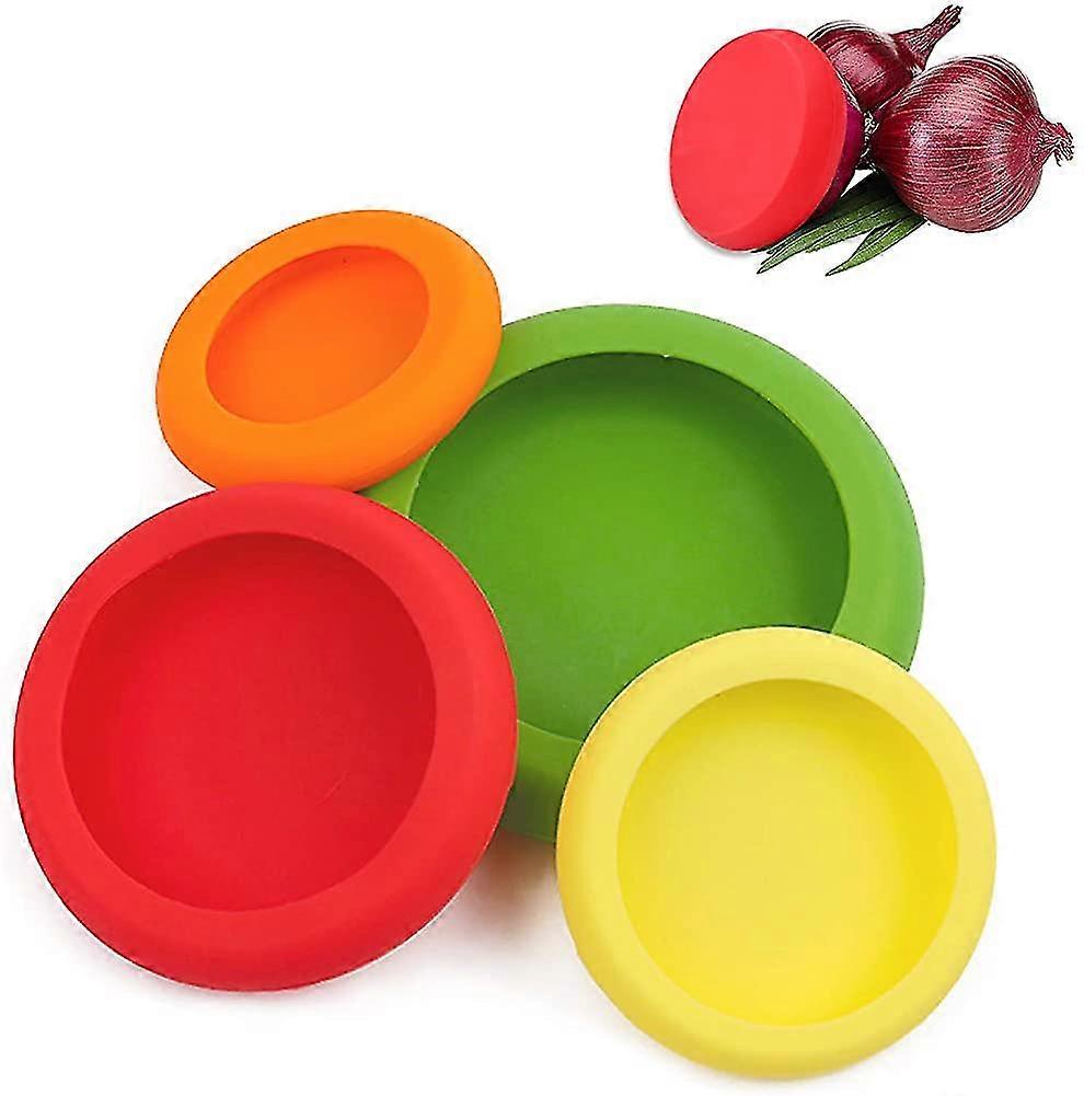 Silicone Stretch Lids,4pcs Color Fruit Preservation Cover With 4 Different Size