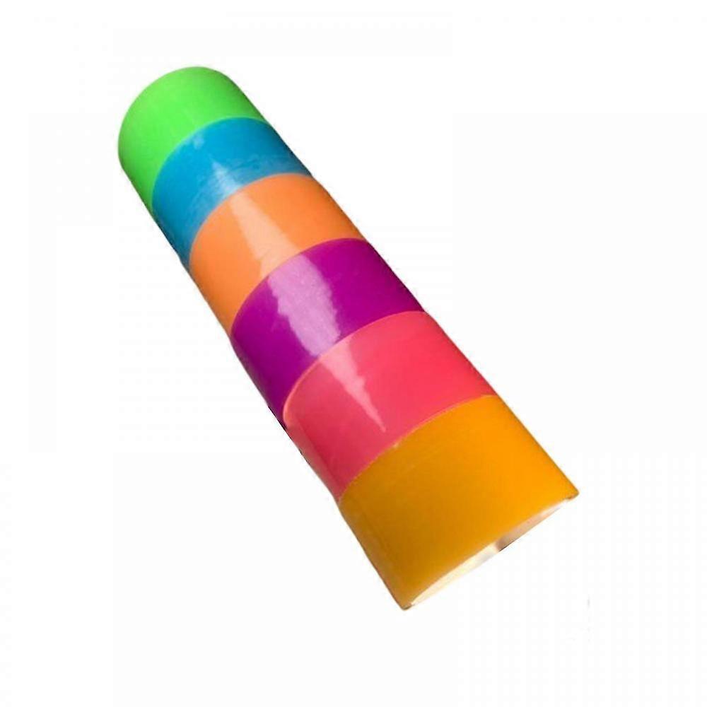 6 Pieces Funny Colorful Sticky Ball Rolling Tapes Luminous Colored