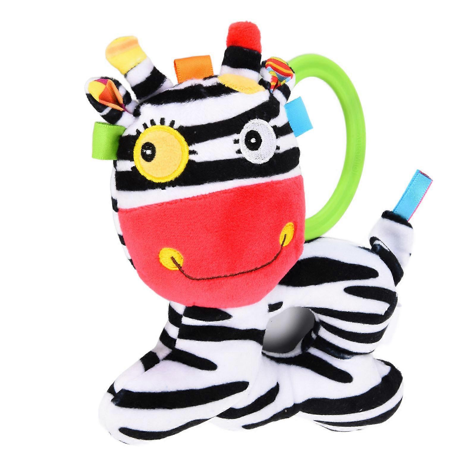 Baby Soft Rattle Plush Comfortable Portable Interesting Soft Ring Rattle Toys for BabyJB Hand Bell Pendant Zebra