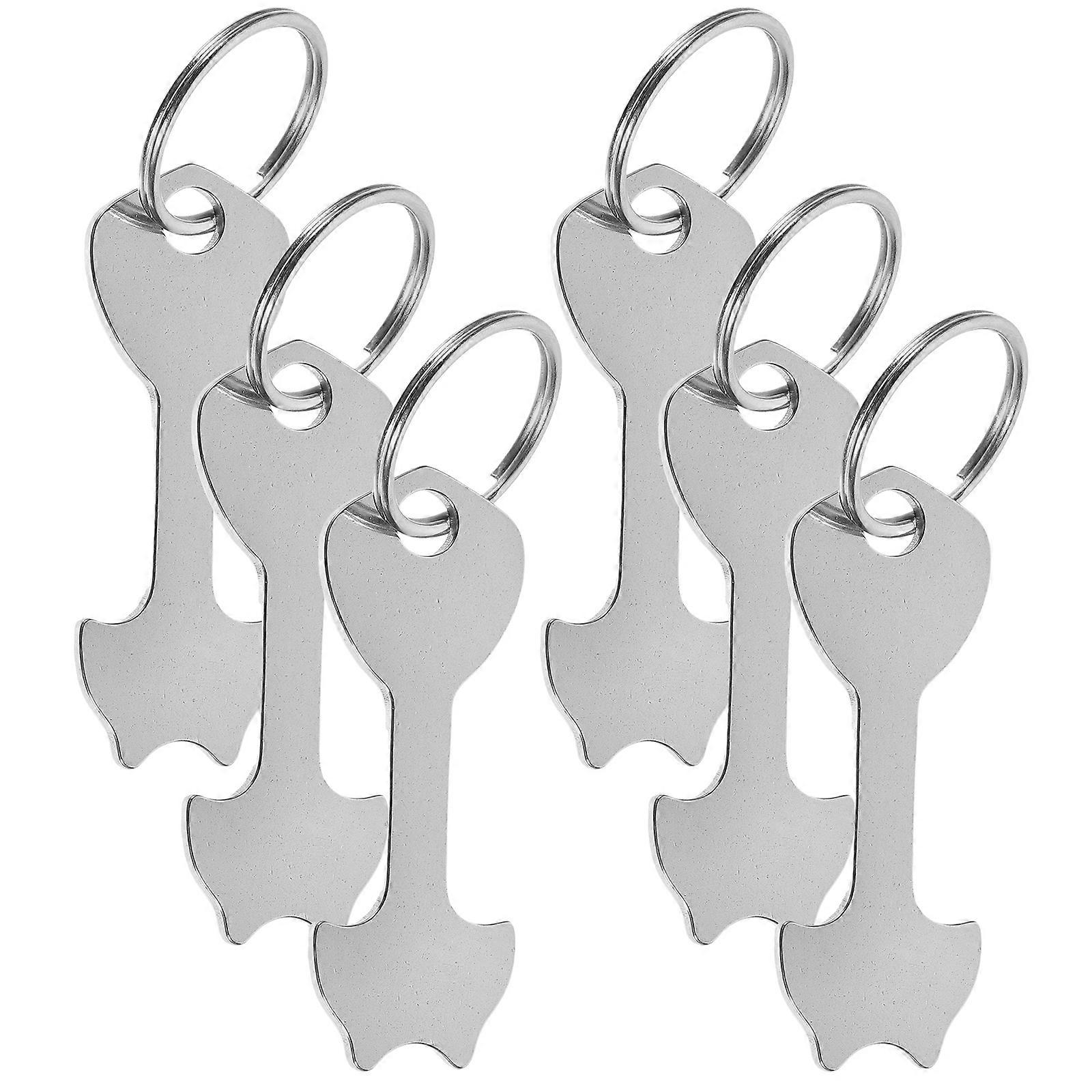 6Pcs Shopping Trolley Tokens Keyring Shopping Cart Tokens Portable Cart Token
