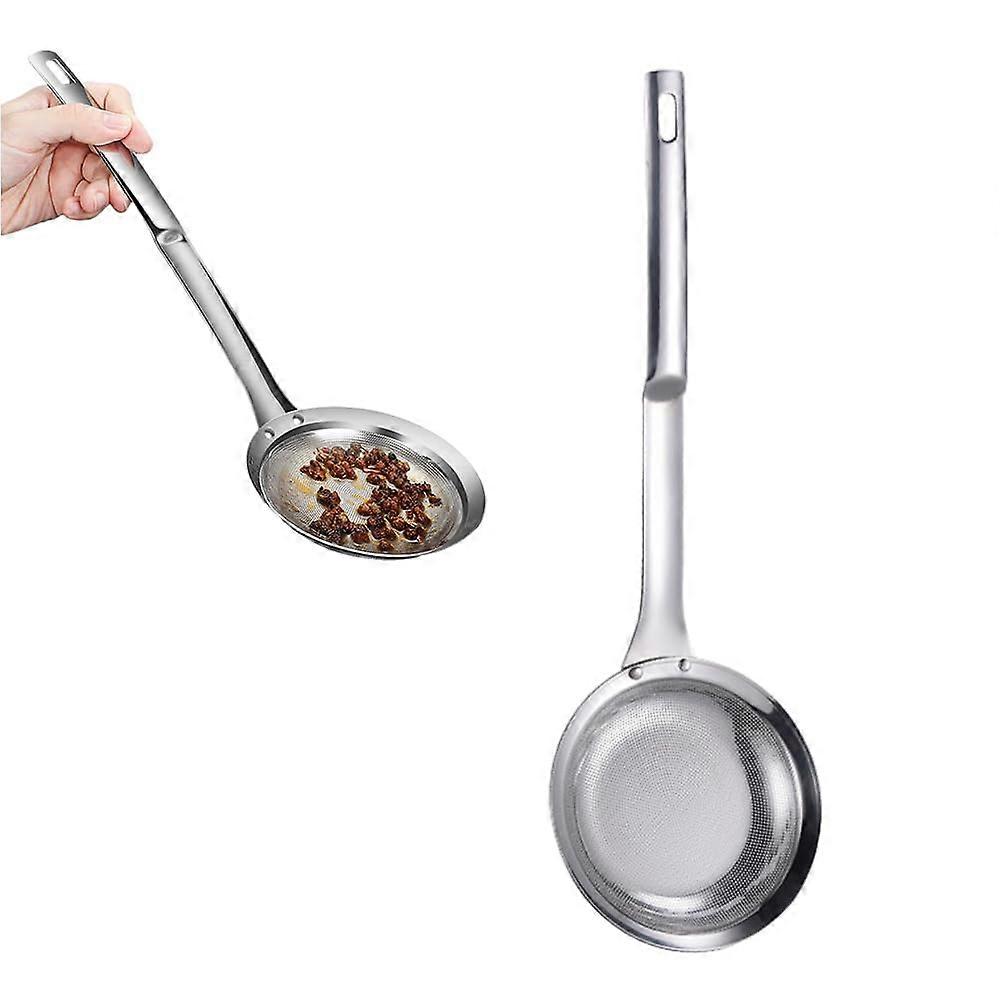 Stainless Steel Fine Mesh Colander Filter for Oil Filter Skimming Grease and Foam, Skimmer Spoon Fine Mesh Strainer