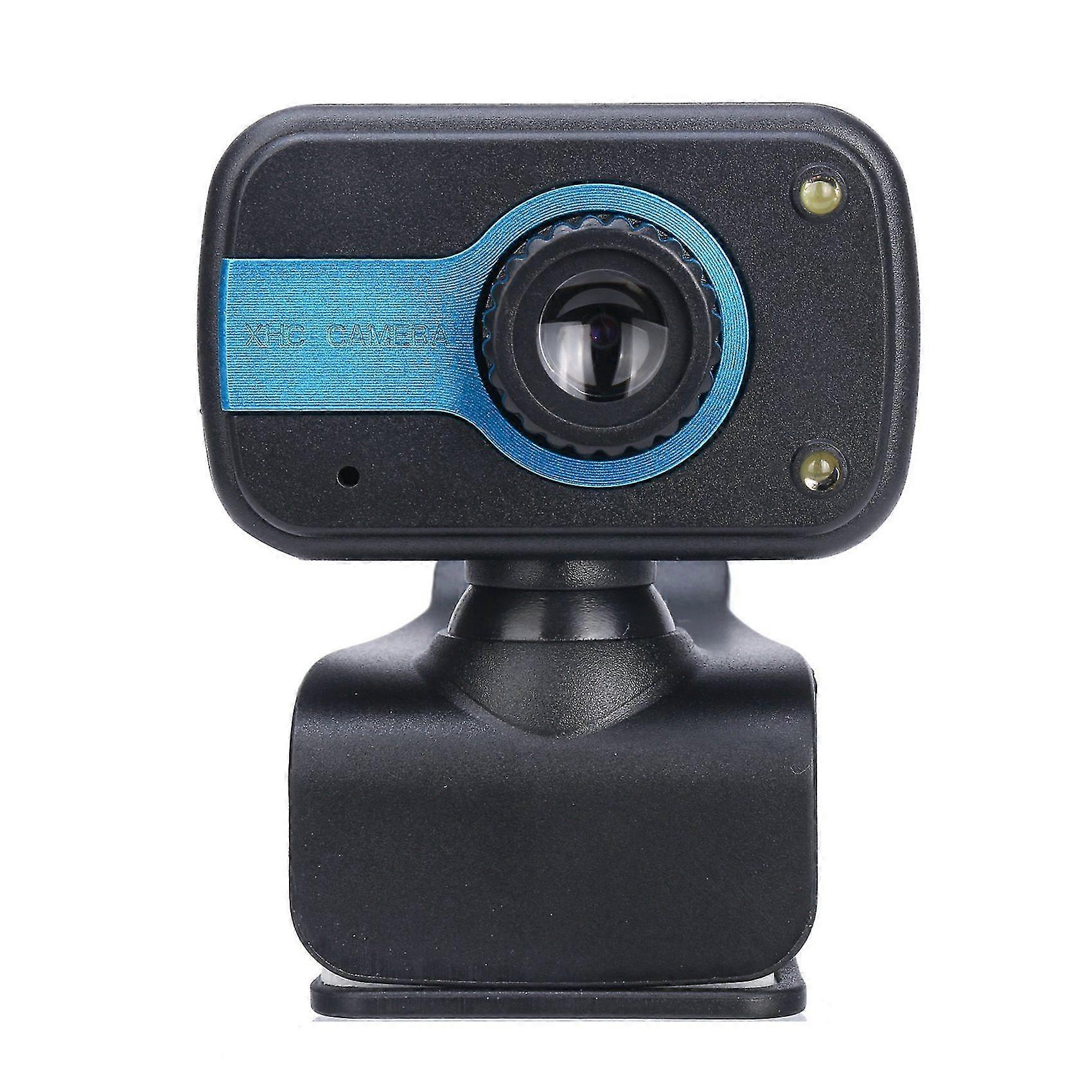 V3 Hd Usb Camera With Built-in Microphone Drive-free Computer Video Camera - Black Blue