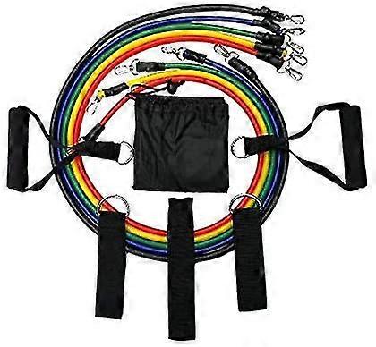 11 Piece Resistance Bands Set Gymnastics Band With 5 Resistance Bands, 2 Foam Handles, 2 Ankle Straps, Door Anchor And Storage Bag For Strength Traini