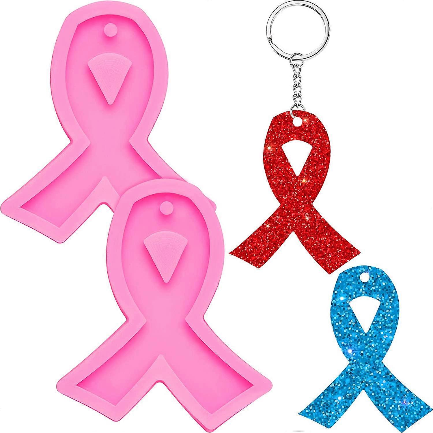 2pcs Ribbon Silicone Keychain Mold