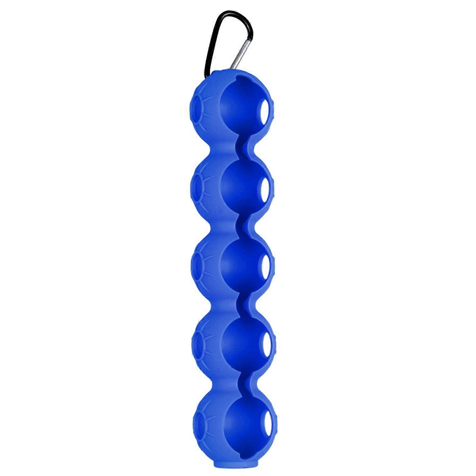 Golf Ball Sleeve with Buckle Colorful 5 Holes Protective Cover Portable Storage Large Capacity Silicone Golf Tee Holder Holds 5 Golf Balls Golf Access