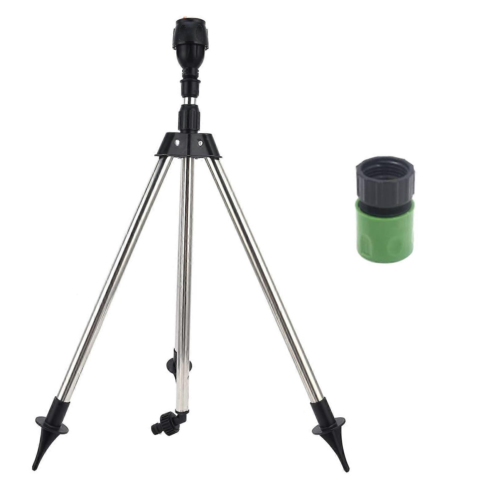 Rotating Tripod Sprinkler Automatic 360 Degree Rotation Height Adjustable Bi-directional Water Spray Fine Splash Telescoping Tripod Sprinkler Garden S