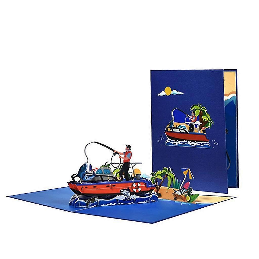 Fishing Pop-up Greeting Card Retirement Birthday Fathers Day Card For Dad Son